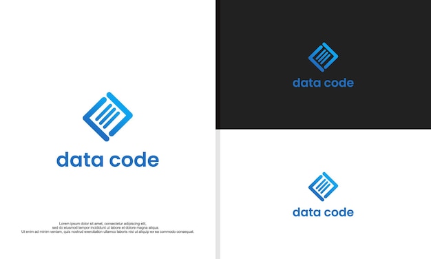 Gradient tech logo symbol data and code