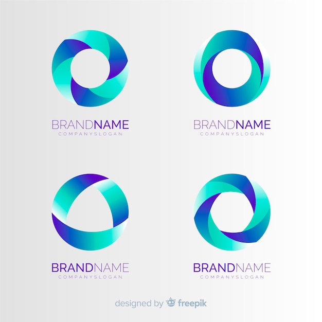 Vector gradient technology logo template collection