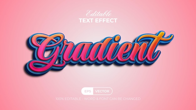 Gradient text effect style Editable text effect