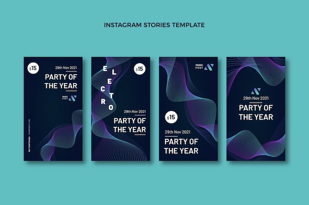 Vector gradient texture music festival instagram stories