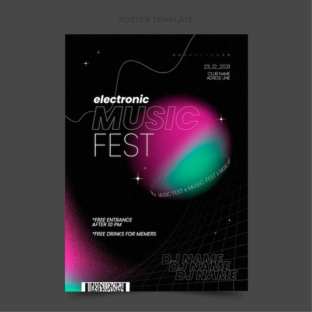 Vector gradient texture music festival poster