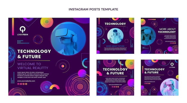 Post di instagram con tecnologia a trama sfumata