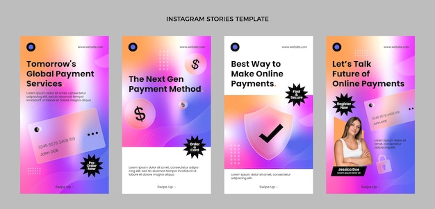 Vector gradient texture technology instagram stories