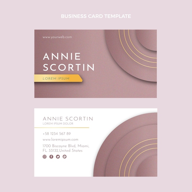 Vector gradient texture technology vertical business card