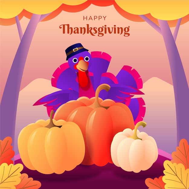 Gradient thanksgiving illustration