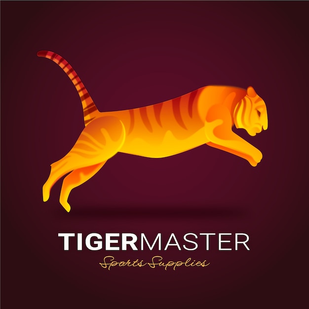 Vettore design del logo della tigre sfumato