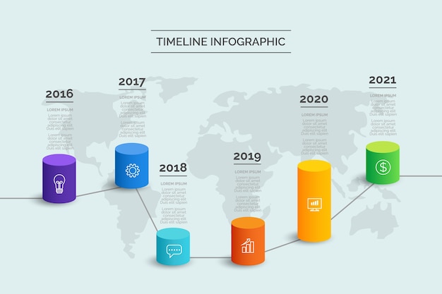 Gradient tijdlijn infographic