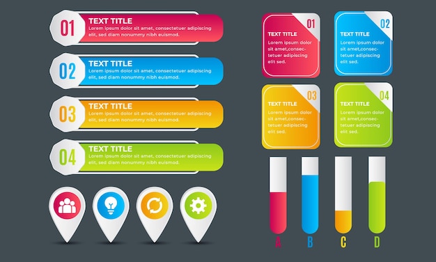 Gradient time line infographic element collection