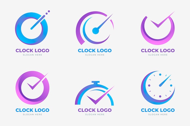 Vector gradient time logos pack