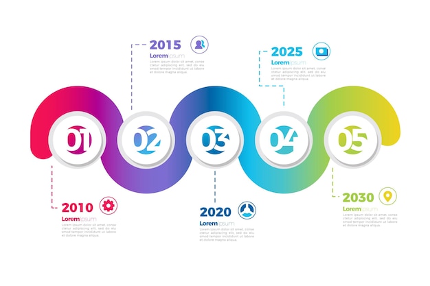 Gradient timeline infographic