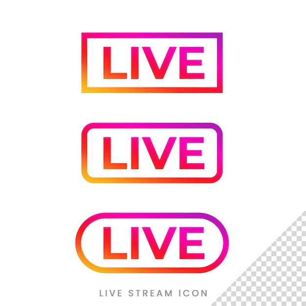 Vector gradient transparant background instagram live stream icon