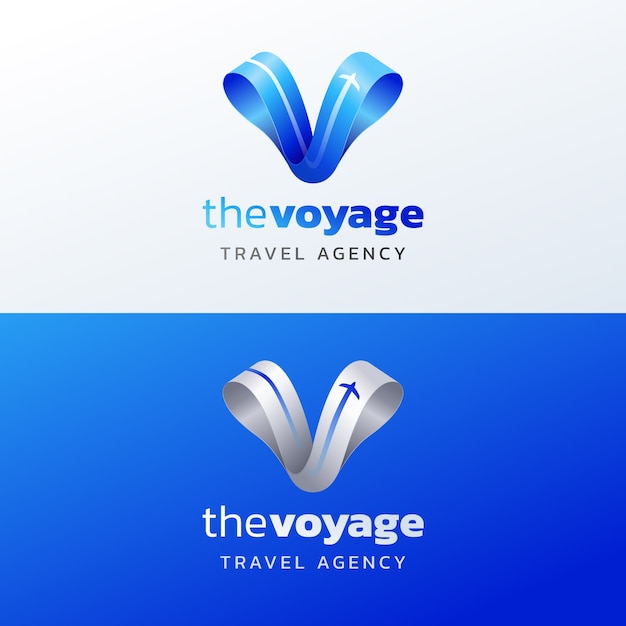 Vettore progettazione del logo di viaggio gradiente