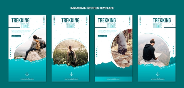 Gradient trekking instagram stories template