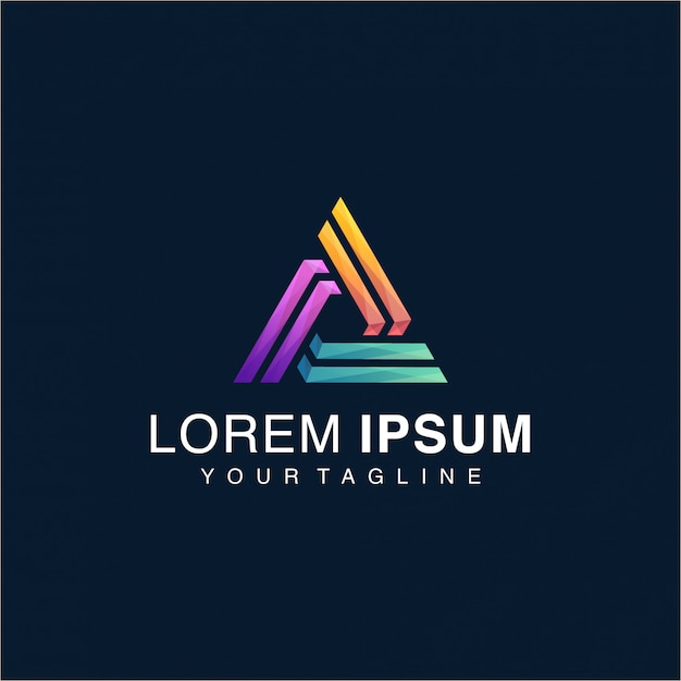 Gradient triangle logo template