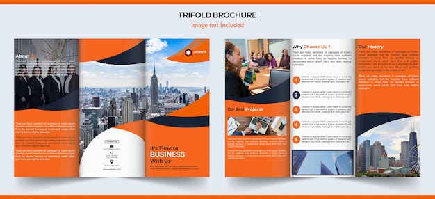 Vector gradient trifold brochure