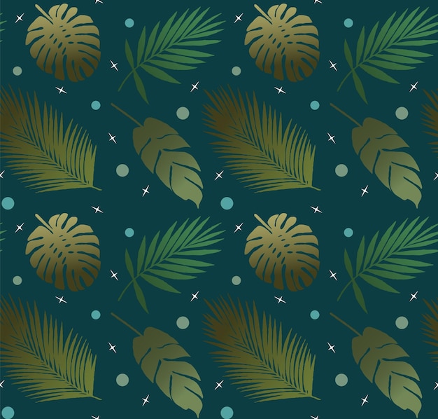 그라데이션 열 대 잎 원활한 패턴 표면 디자인