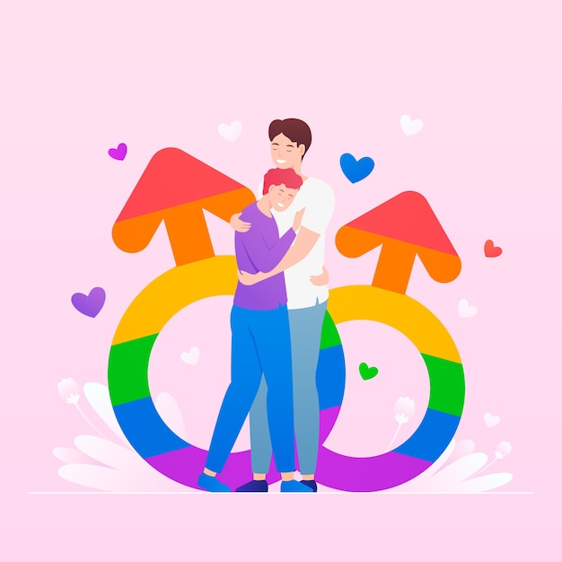 Gradiënt trots maand lgbt illustratie