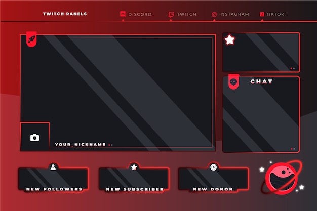 Vector gradient twitch panels