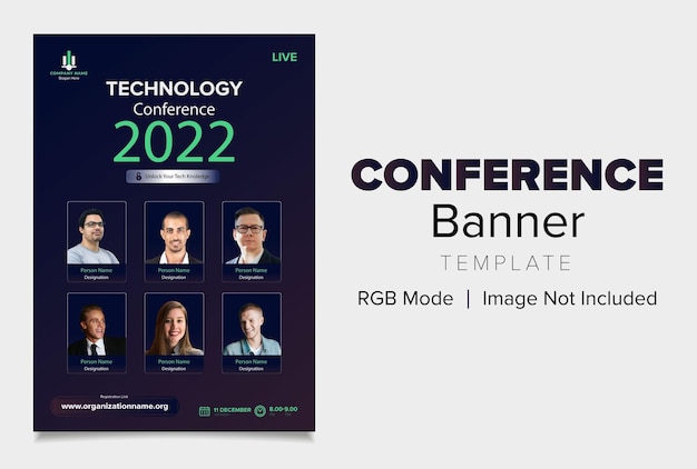 Vector gradient type conference banner template