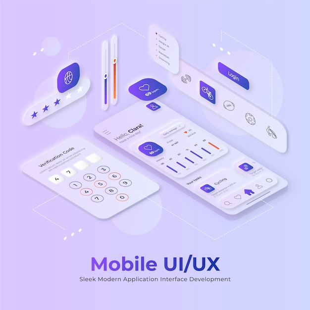 Vettore illustrazione del design dei gradienti ui/ux