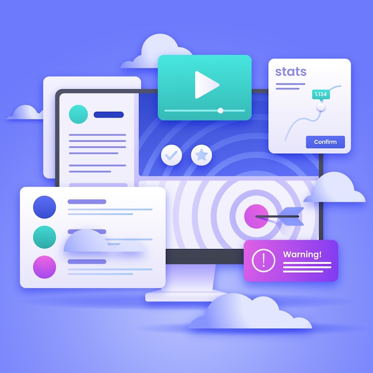 Vector gradient ui/ux design illustration