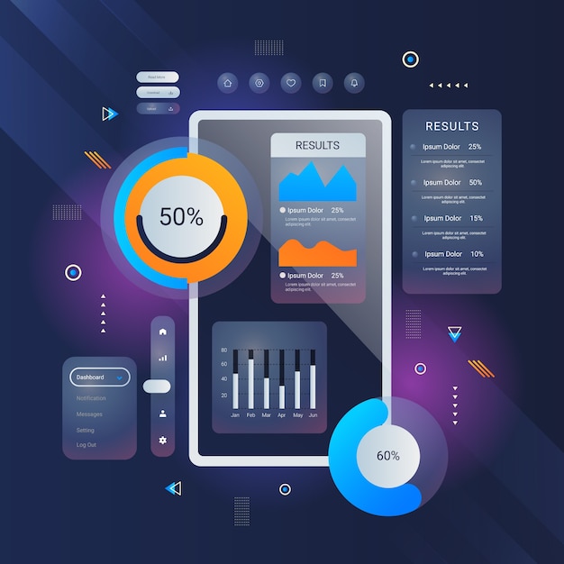 Vector gradient  ui/ux  design illustration