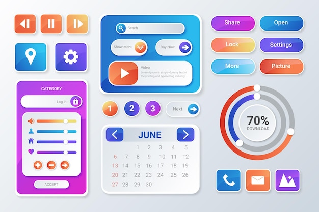 gradient ui ux elements