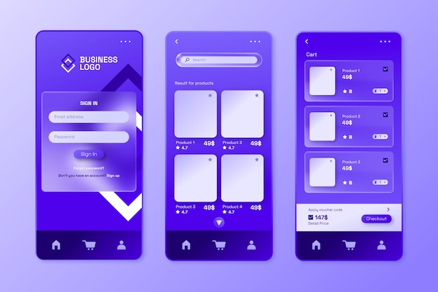 Gradiënt ui/ux ontwerp