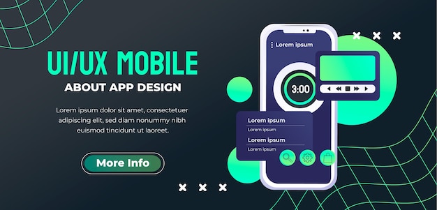 Vector gradiënt ui/ux ontwerpbanner