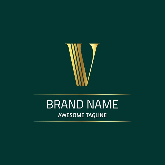 Gradient v logo design template