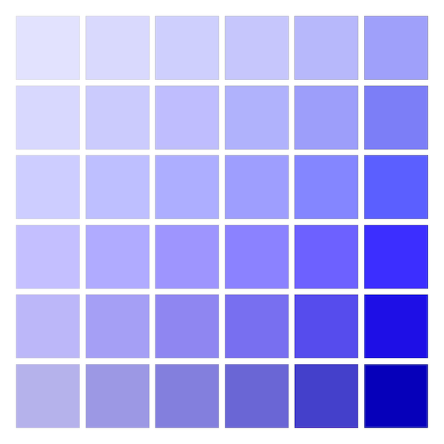 Gradiënt van blauwe vierkanten Kleurpalet Vectorillustratie EPS 10