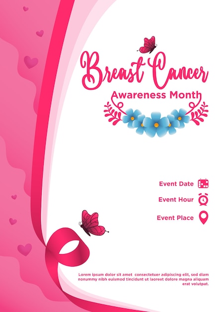 Gradient Vector Breast Cancer Awareness Month Poster Template