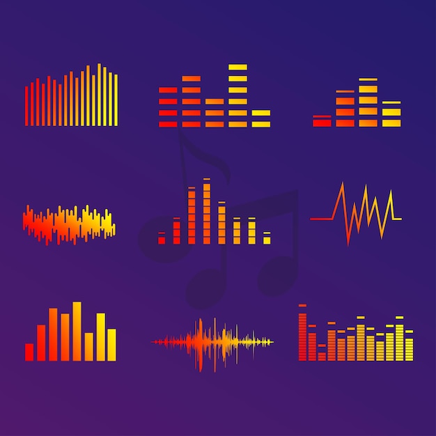 gradiënt vector muziekspeler animatie