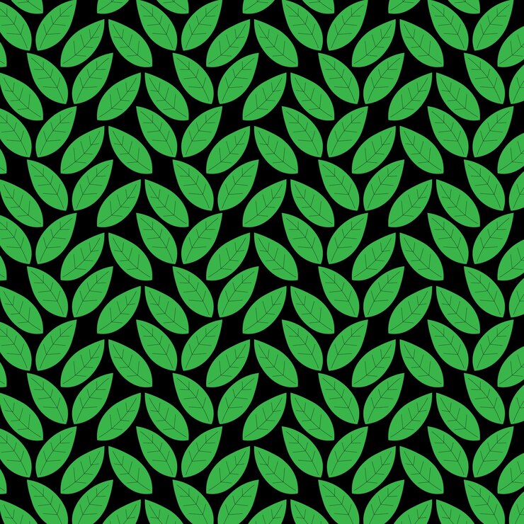 Vector gradient vector seamless leaves pattern background