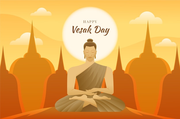 Gradiënt vesak dag illustratie