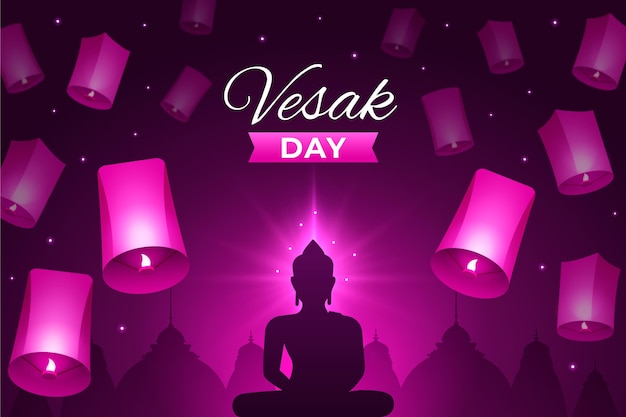 Gradient vesak day illustration