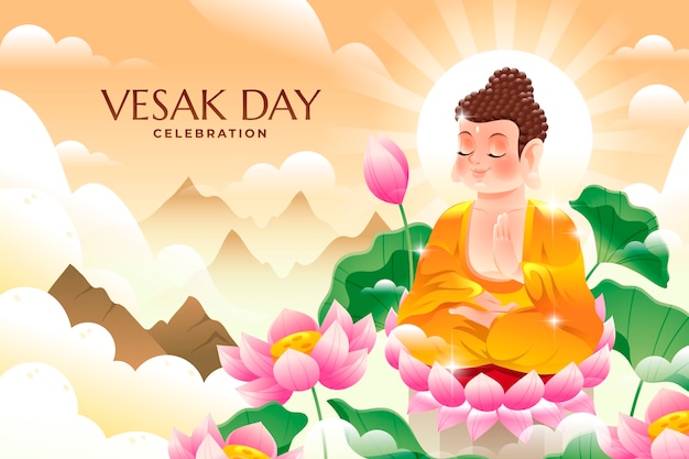 Vector gradient vesak festival background