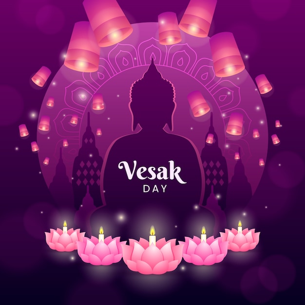 Vector gradient vesak illustration