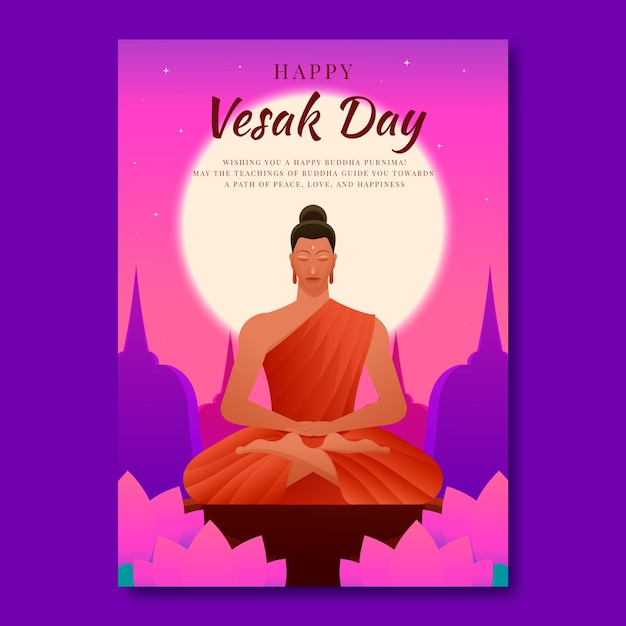 Gradiënt vesak verticale poster sjabloon
