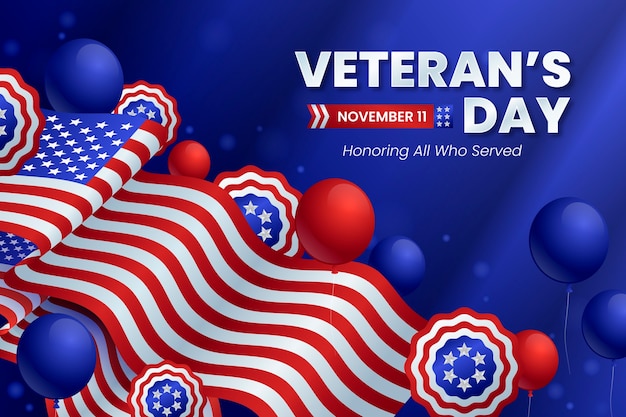 Vector gradient veterans day background