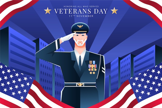 Vector gradient veterans day illustration