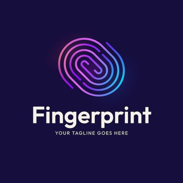 Gradiënt vingerafdruk logo ontwerp