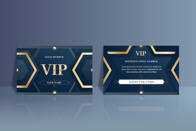 Vector gradient vip card with gold details