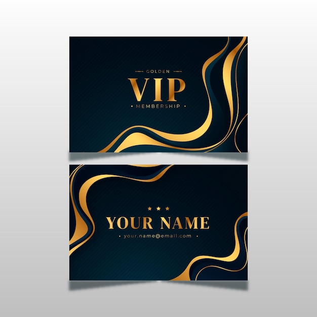 Vector gradient vip card with golden elements