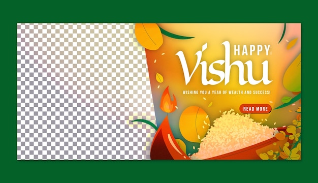 Gradient vishu banner template