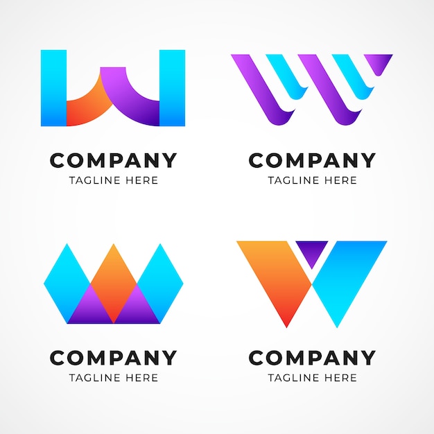 Gradient wa logos collection