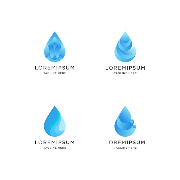 Gradient water drop logo met abstracte vorm