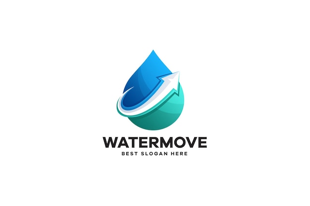 Gradiënt Water Move Logo-ontwerp