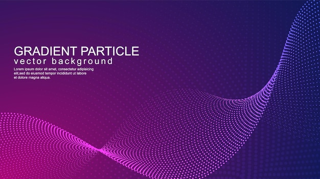 Gradient wave particles on black background