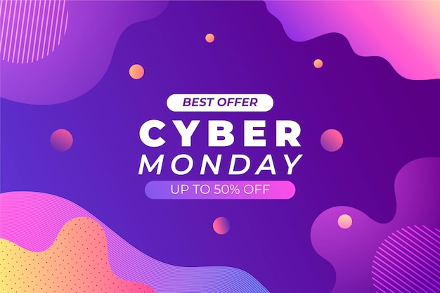 Gradient wavy cyber monday background